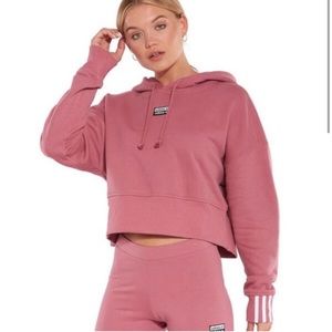 Adidas Cropped Hoodie Pink